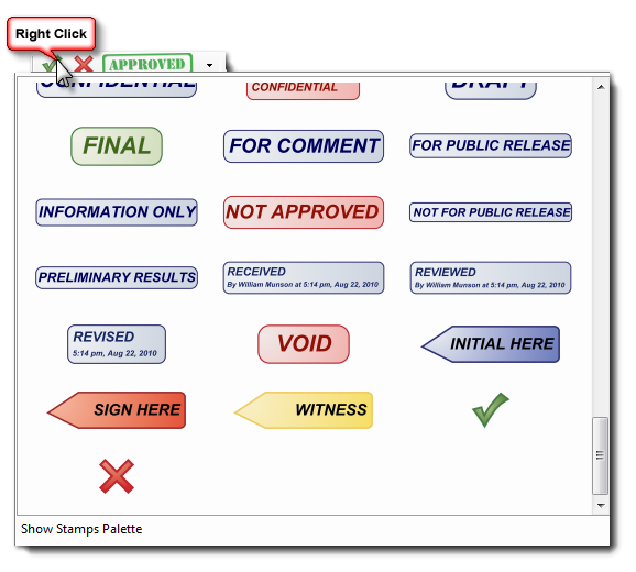 Set the Default Stamps